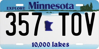 MN license plate 357TOV