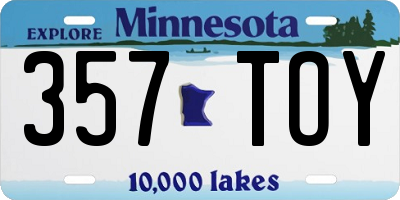 MN license plate 357TOY