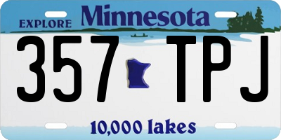 MN license plate 357TPJ