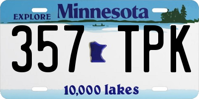 MN license plate 357TPK