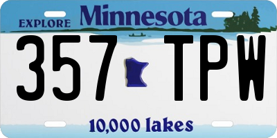 MN license plate 357TPW