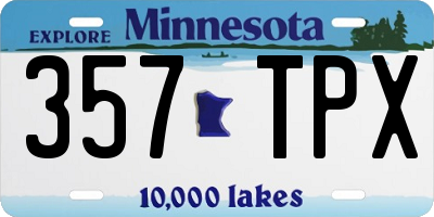 MN license plate 357TPX