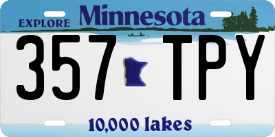 MN license plate 357TPY
