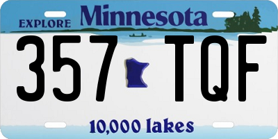 MN license plate 357TQF