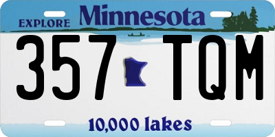 MN license plate 357TQM