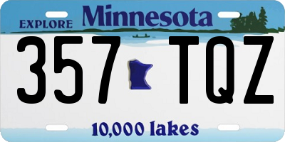 MN license plate 357TQZ