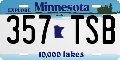 MN license plate 357TSB