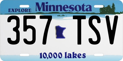 MN license plate 357TSV