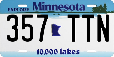 MN license plate 357TTN
