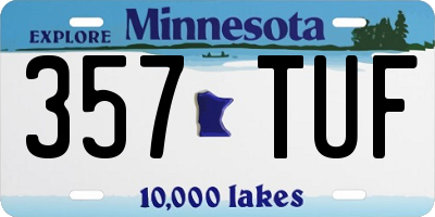 MN license plate 357TUF