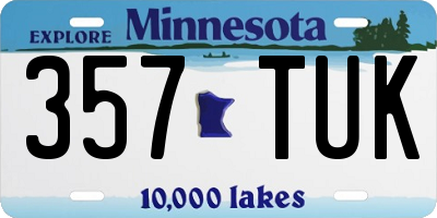 MN license plate 357TUK