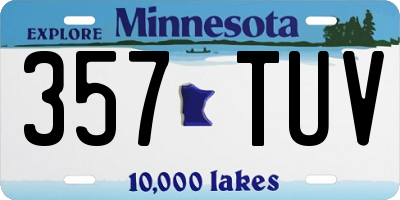 MN license plate 357TUV