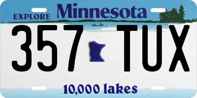 MN license plate 357TUX