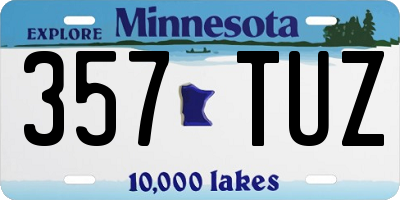 MN license plate 357TUZ