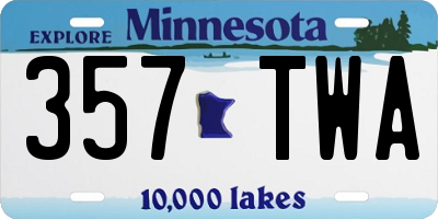 MN license plate 357TWA