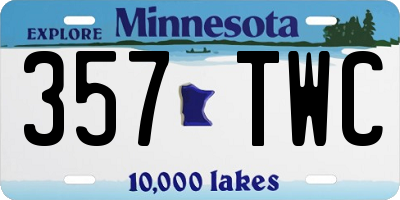 MN license plate 357TWC