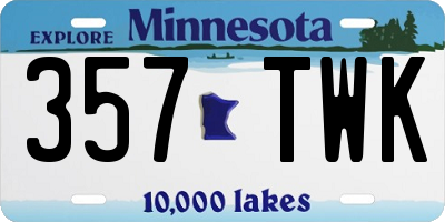 MN license plate 357TWK