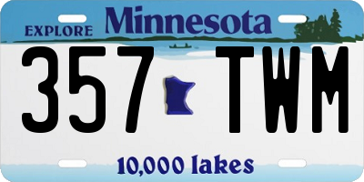 MN license plate 357TWM