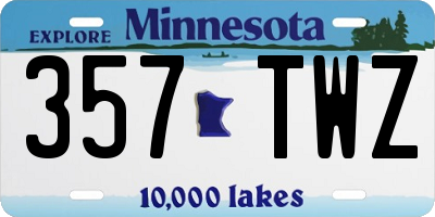 MN license plate 357TWZ