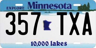 MN license plate 357TXA
