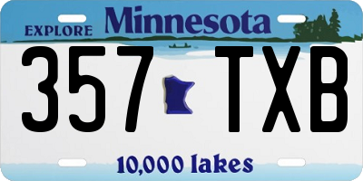 MN license plate 357TXB