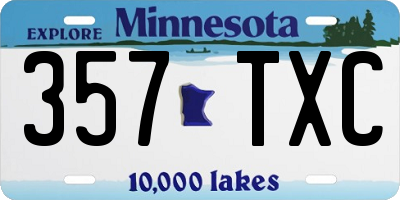 MN license plate 357TXC