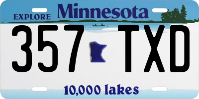 MN license plate 357TXD