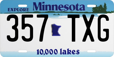 MN license plate 357TXG