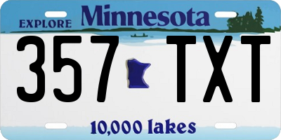 MN license plate 357TXT