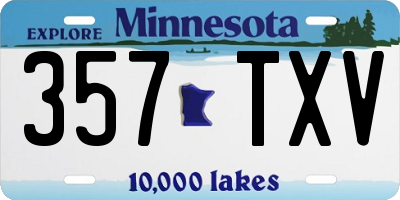 MN license plate 357TXV