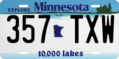 MN license plate 357TXW