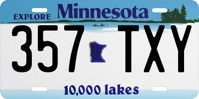 MN license plate 357TXY