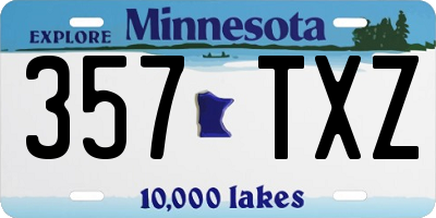 MN license plate 357TXZ