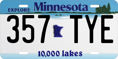 MN license plate 357TYE