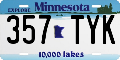 MN license plate 357TYK