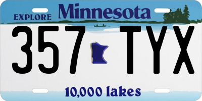 MN license plate 357TYX