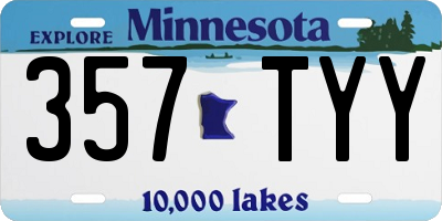 MN license plate 357TYY
