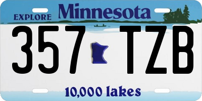MN license plate 357TZB