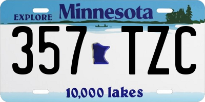 MN license plate 357TZC
