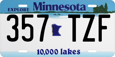 MN license plate 357TZF