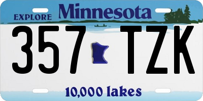 MN license plate 357TZK