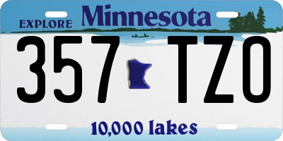 MN license plate 357TZO