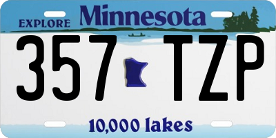 MN license plate 357TZP