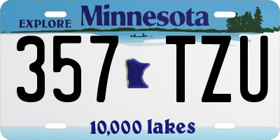 MN license plate 357TZU