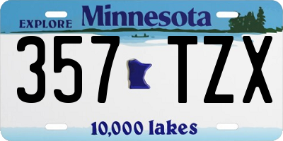 MN license plate 357TZX