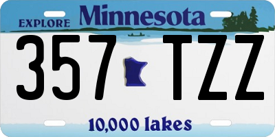MN license plate 357TZZ