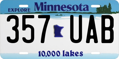 MN license plate 357UAB