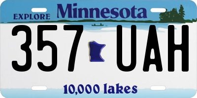 MN license plate 357UAH