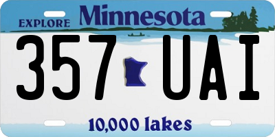 MN license plate 357UAI
