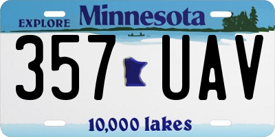 MN license plate 357UAV
